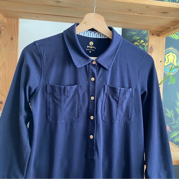 Spartina 449 Navy Blue Camilla Polo Shirt Dress XS - Picture 6 of 16